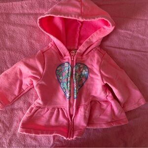 Pink Hoodie with Floral Heart Design